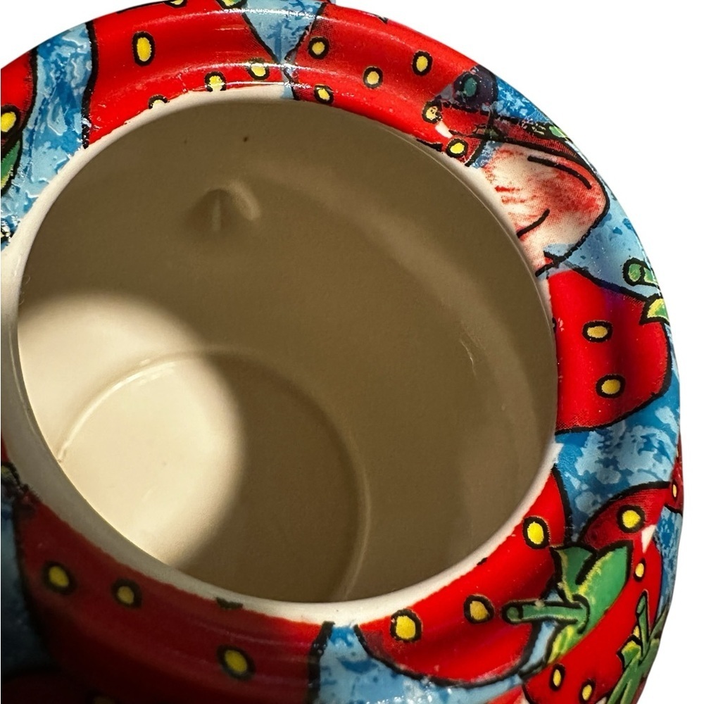 Paul CARDEW DESIGN Classic STRAWBERRIES TEAPOT w/LID Made in ENGLAND 5 Cups - Picture 5 of 10
